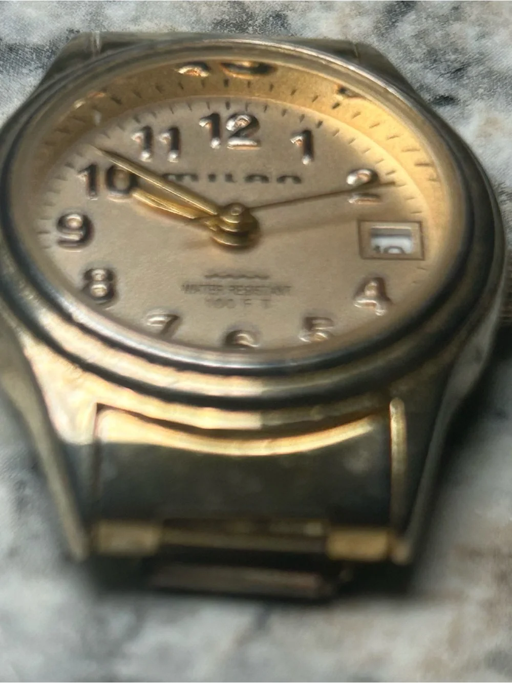 Vintage Milan MLN 805 Gold-Tone Quartz Watch 24mm Working New Battery No Band